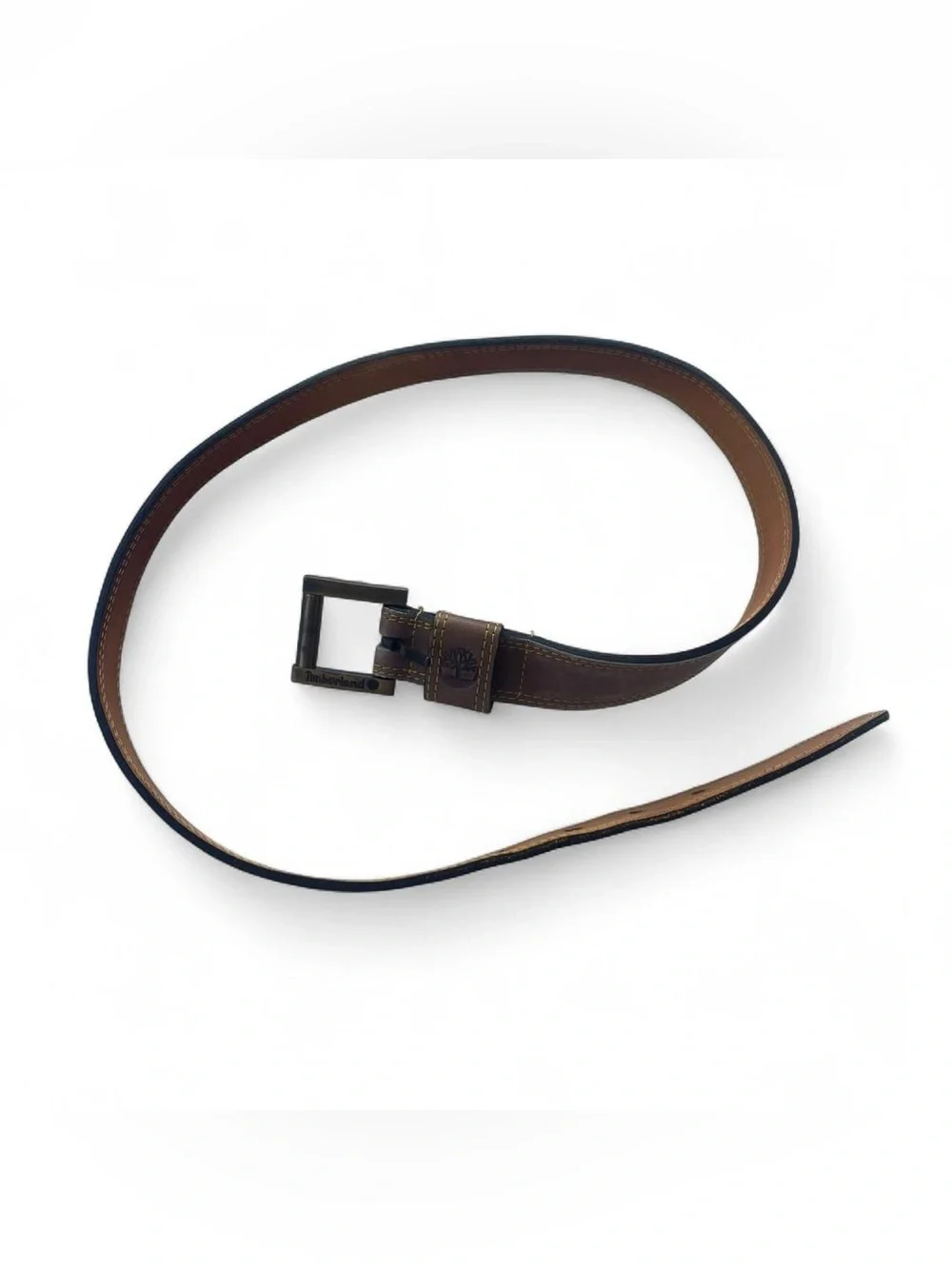 Timberland Brown Leather Belt Size 80 Classic Genuine Leather Casual Accessory